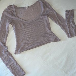 Lavender long-sleeve crop top! Size S/M